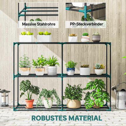 3-Tier Plant Stand, Steel, 20kg Capacity, Dark Green