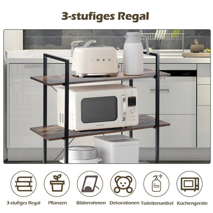 3 Tier Plant and Flower Stand Shelving Unit with Metal Frame Multipurpose Display Stand with Anti-tip