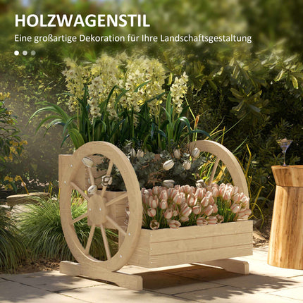 3-Tier Raised Garden Bed, Wagon Wheel Design, Fir Wood