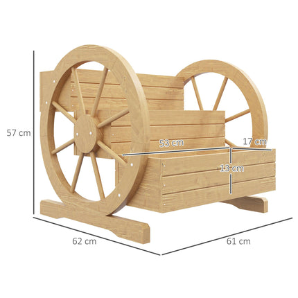 3-Tier Raised Garden Bed, Wagon Wheel Design, Fir Wood