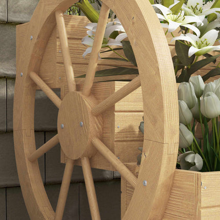 3-Tier Raised Garden Bed, Wagon Wheel Design, Fir Wood
