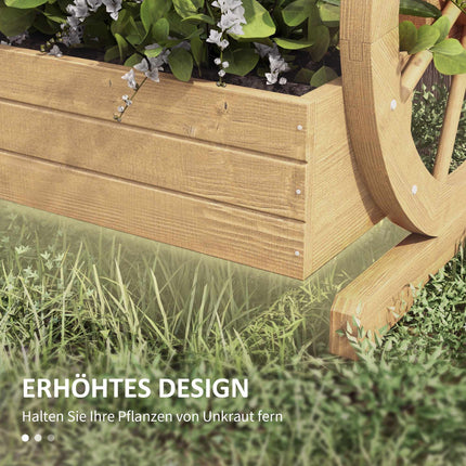 3-Tier Raised Garden Bed, Wagon Wheel Design, Fir Wood