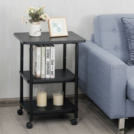 3-Tier Rolling Printer Stand, Adjustable Height, Locking Casters