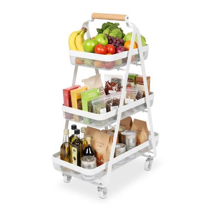 3-Tier Rolling Storage Cart – Living Room, Bathroom, Office