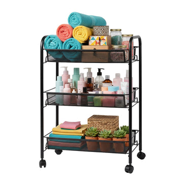 3-Tier Rolling Storage Cart With Smooth Casters