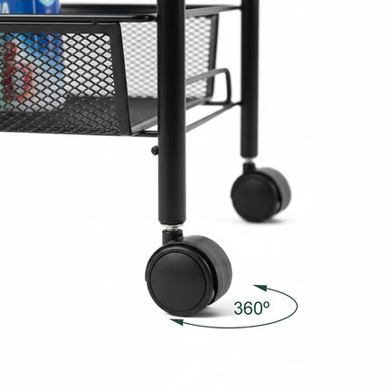 3-Tier Rolling Storage Cart With Smooth Casters