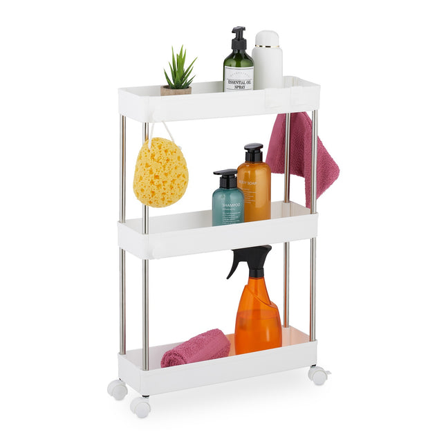 3-Tier Rolling Storage Trolley for Kitchen or Bathroom