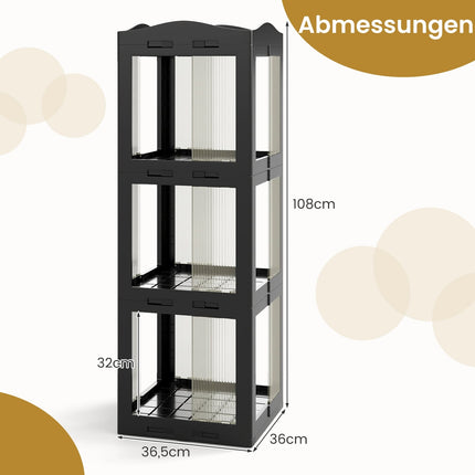 3-Tier Rotating Bookshelf, Space-Saving Corner Shelf