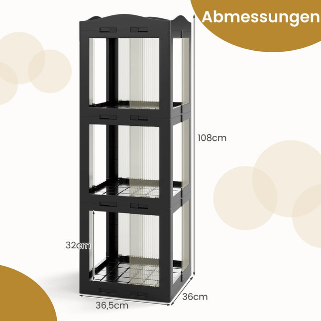 3-Tier Rotating Bookshelf, Space-Saving Corner Shelf