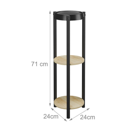 3-Tier Round Metal Plant Stand for Indoor Use