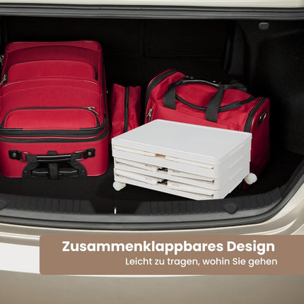 3-Tier Shoe Storage Box with Magnetic Doors & Wheels