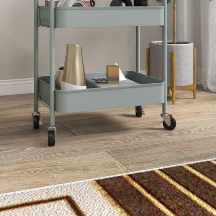 3-Tier Steel Storage Cart with Wheels, Light Blue