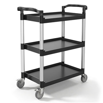 3-Tier Utility Cart, 300 lb Capacity, Locking Swivel Wheels