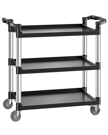 3-Tier Utility Cart, 330 lb Capacity, Swivel Wheels