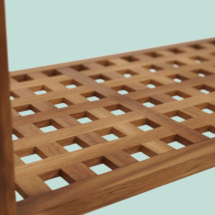 3-Tier Walnut Shoe Rack – Stackable, Holds 9 Pairs