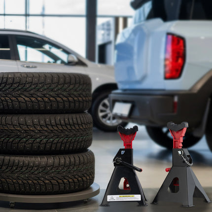 3 Ton Height-Adjustable Car Jack Stands, Set of 2