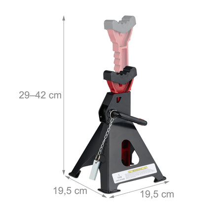 3 Ton Height-Adjustable Car Jack Stands, Set of 2