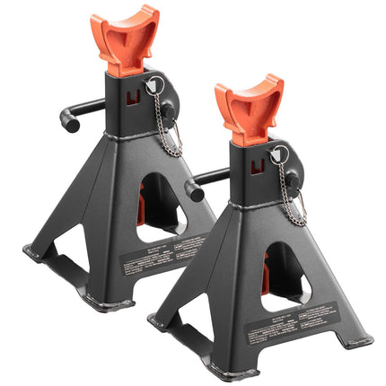 3 Ton Jack Stands, 1 Pair, Adjustable Height, Double Lock