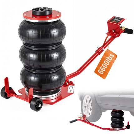 3 Ton Triple Bag Pneumatic Air Jack, 17.7 in Lift