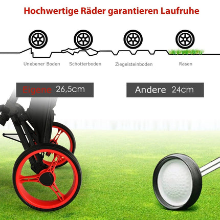 3-Wheel Adjustable Golf Cart with Seat, Red/Black