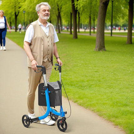 3-Wheel Rollator Walker, Foldable Aluminum, 260 lb