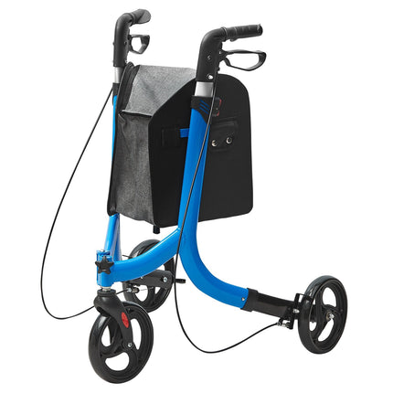3-Wheel Rollator Walker, Foldable Aluminum, 260 lb