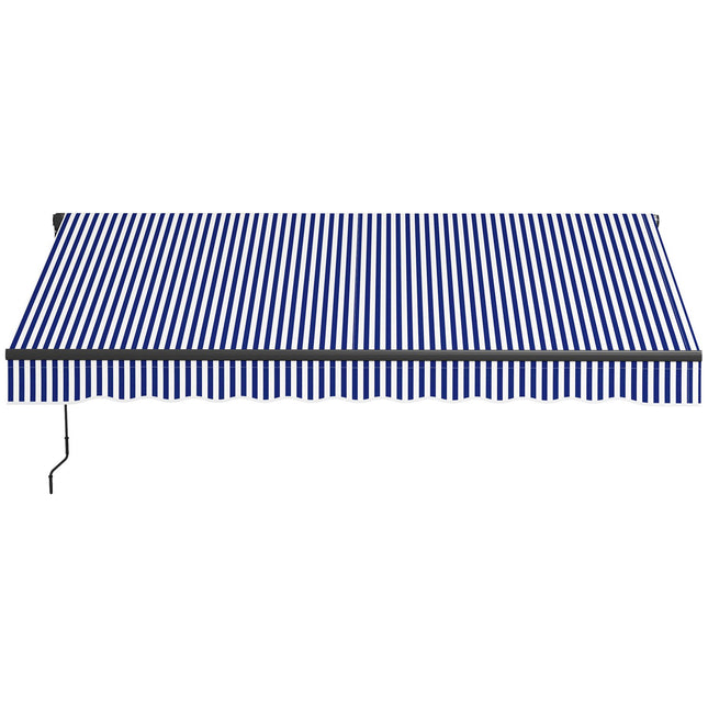 Wall-mounted awning, 3x2.5m, Blue & White, Sun protection