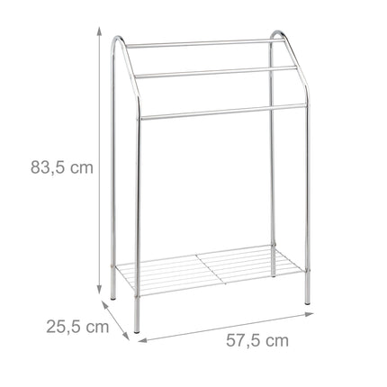 3-armed towel rail with shelf