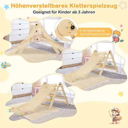 3-in-1 Adjustable Climbing Triangle Set for Kids