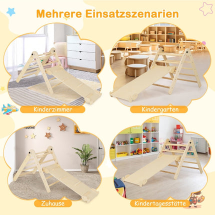 3-in-1 Adjustable Climbing Triangle Set for Kids