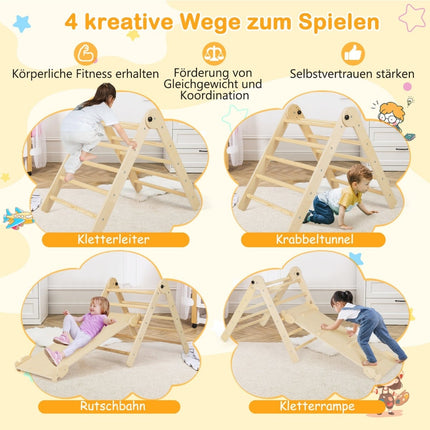3-in-1 Adjustable Climbing Triangle Set for Kids
