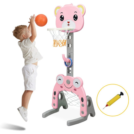 3-in-1 Adjustable Kids Sports Set: Basketball, Soccer, Ring Toss