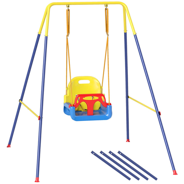 3-in-1 Adjustable Kids Swing Set for Indoor/Outdoor Use