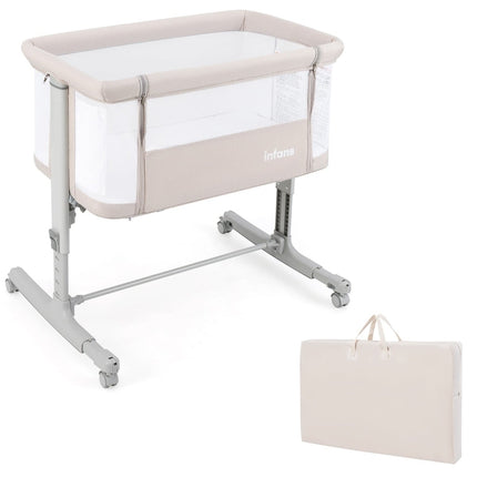 3-in-1 Baby Crib, Bassinet & Bedside Sleeper with Mattress