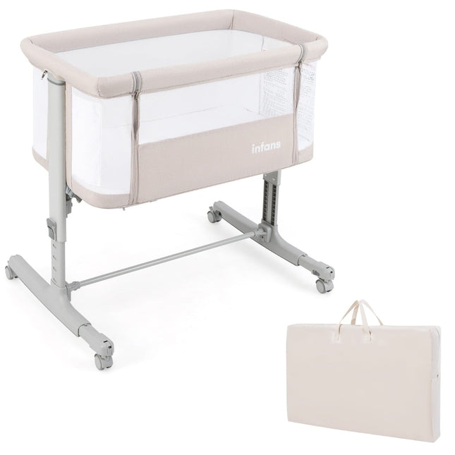 3-in-1 Baby Crib, Bassinet & Bedside Sleeper with Mattress
