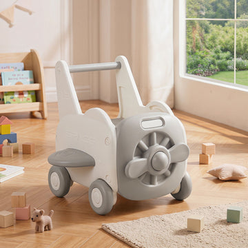 3-in-1 Baby Walker with Foldable Seat & Storage Space