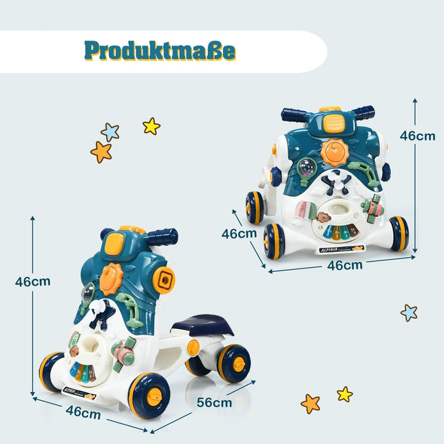 3-in-1 Baby Walker with Lights, Music & Activity Board