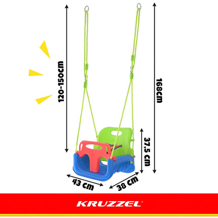 3-in-1 Children's Swing, Adjustable Ropes, 30kg Capacity