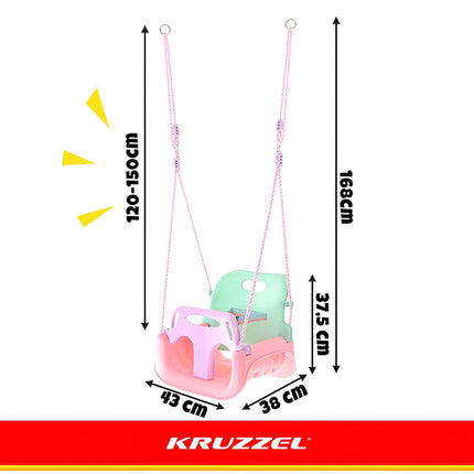 3-in-1 Children's Swing, Adjustable Ropes, 30kg Max Load