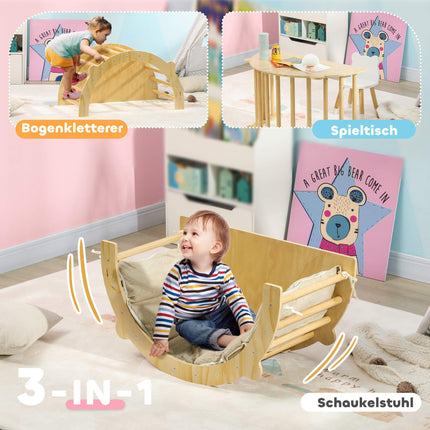 3-in-1 Climbing Arch, Rocker, Ladder for Kids 18-48 Months