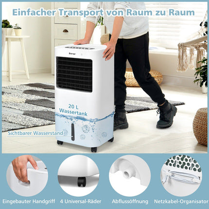 3-in-1 Evaporative Air Cooler, Humidifier, Purifier, White