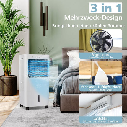 3-in-1 Evaporative Air Cooler, Humidifier, Purifier, White