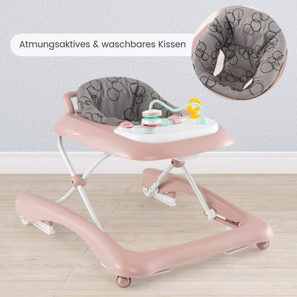 3-in-1 Foldable Baby Walker, Adjustable Height & Speed