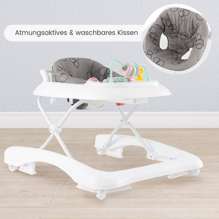 3-in-1 Foldable Baby Walker with Adjustable Height, Gray