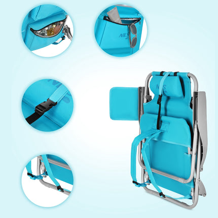 3-in-1 Foldable Beach Chair with Insulated Bag