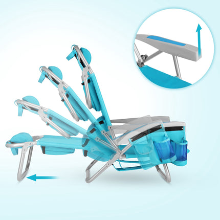 3-in-1 Foldable Beach Chair with Insulated Bag