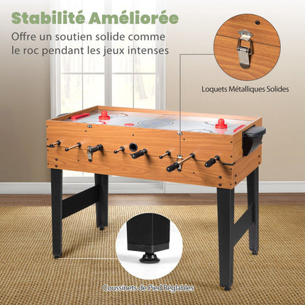 3-in-1 Game Table, 48-Inch Foosball Pool Slide Hockey