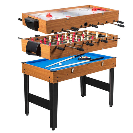 3-in-1 Game Table, 48-Inch Foosball Pool Slide Hockey