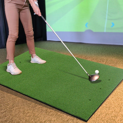 3 in 1 Golf Hitting Mat with Artificial Grass 2 Golf Tees 2 Alignment Rods & 6 Pre-Drilled Tee Holes 60" x 47"