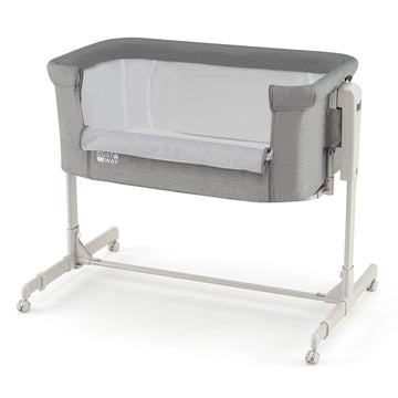 3-in-1 Height-Adjustable Baby Crib with Wheels - Grey